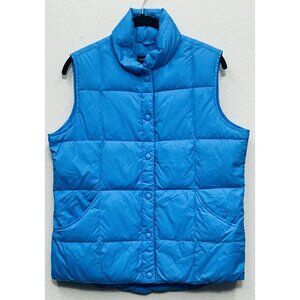 Lands' End Down Puffer Vest Womens Small 6-8 Blue Gorpcore Outdoors Snap